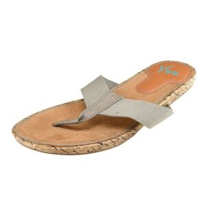 YUU Sz 8.5 M Brown Flip Flop Leather Women Sandals